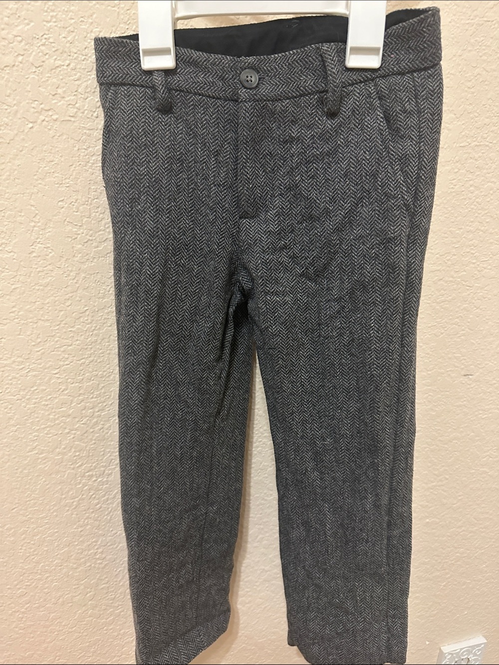 Janie and Jack Gray Herringbone Girls Dress Pants